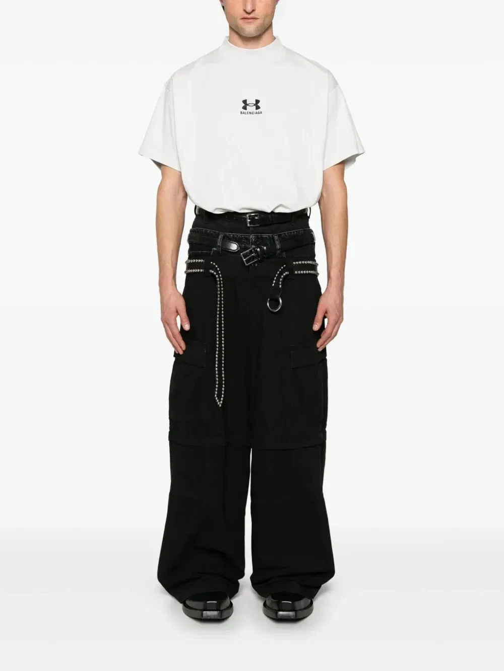 Футболка с логотипом из коллаборации с Under Armor BALENCIAGA, серый — фото 2