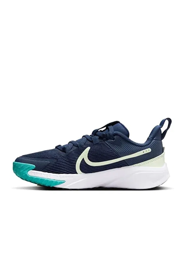 Детские кроссовки для девочек из текстиля Star Runner 4 NN Nike, Navy Blue — фото 2