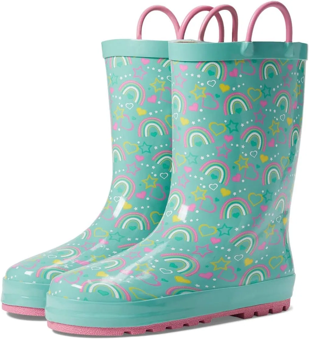 Детские резиновые сапоги с принтом Confetti Rainbow Western Chief, Turquoise