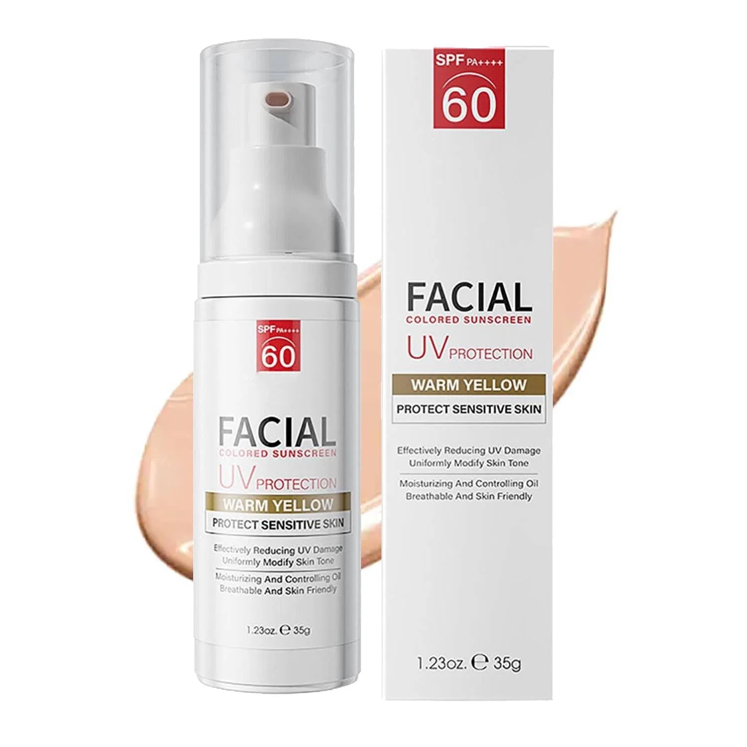 Тинт солнцезащитный крем для лица SPF60 Yuxtth, 35 г, 1 шт.