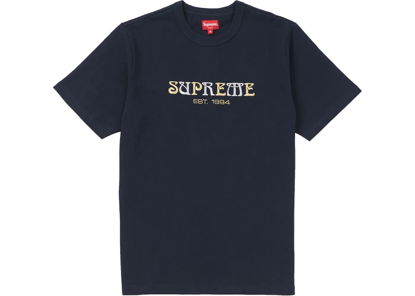 Мужская футболка с принтом Supreme Nouveau Logo Tee, Navy