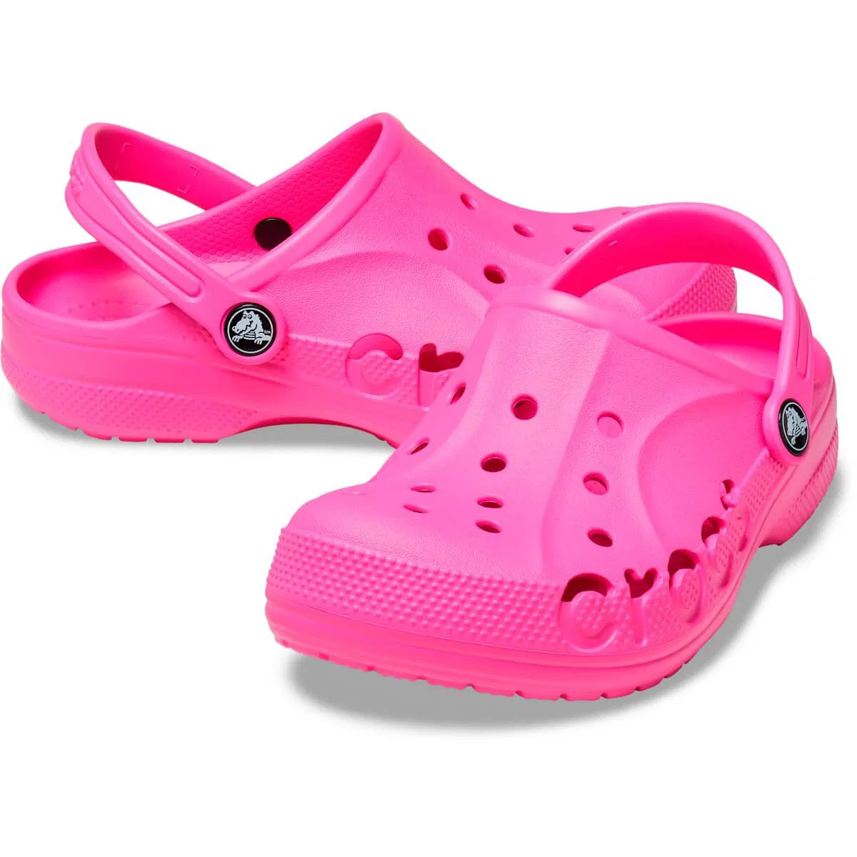 Детские сабо для девочек с вентиляцией Baya Clog Crocs, Electric Pink — фото 2