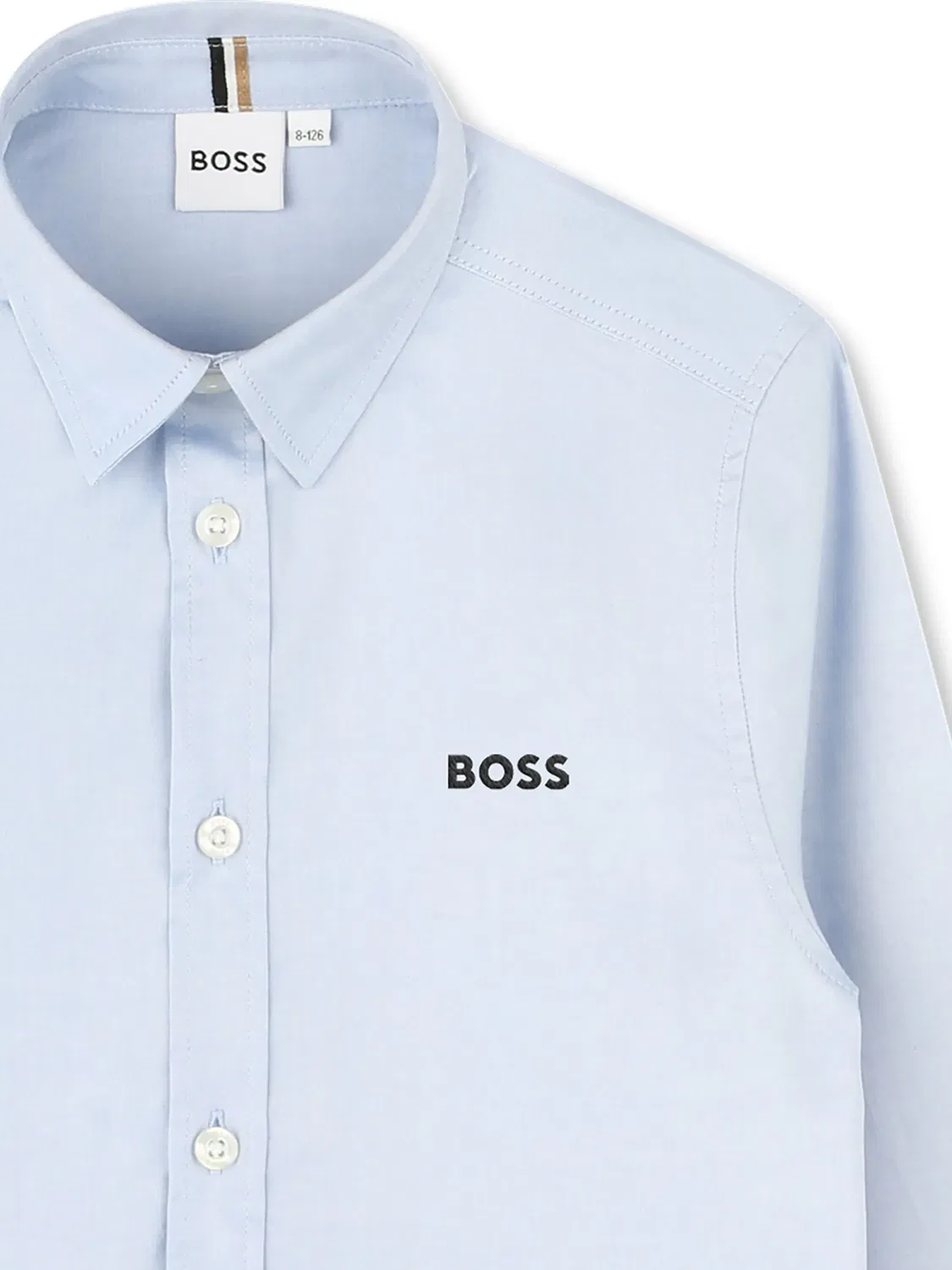 Рубашка с длинными рукавами и вышитым логотипом BOSS, светло-голубой — фото 2