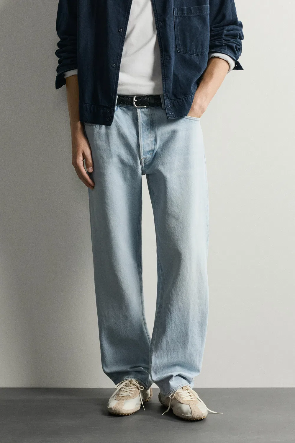 Прямые джинсы, облегающие щиколотку ZARA, Light blue — фото 2