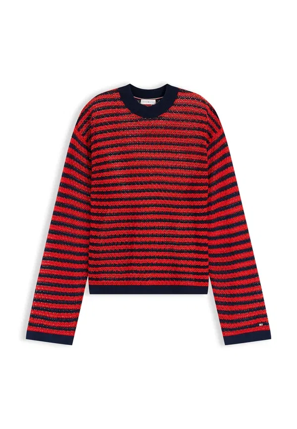 Джемпер полосатый Jumper Tommy Hilfiger Dark Navy, Fire Red, красный/темно-синий — фото 4