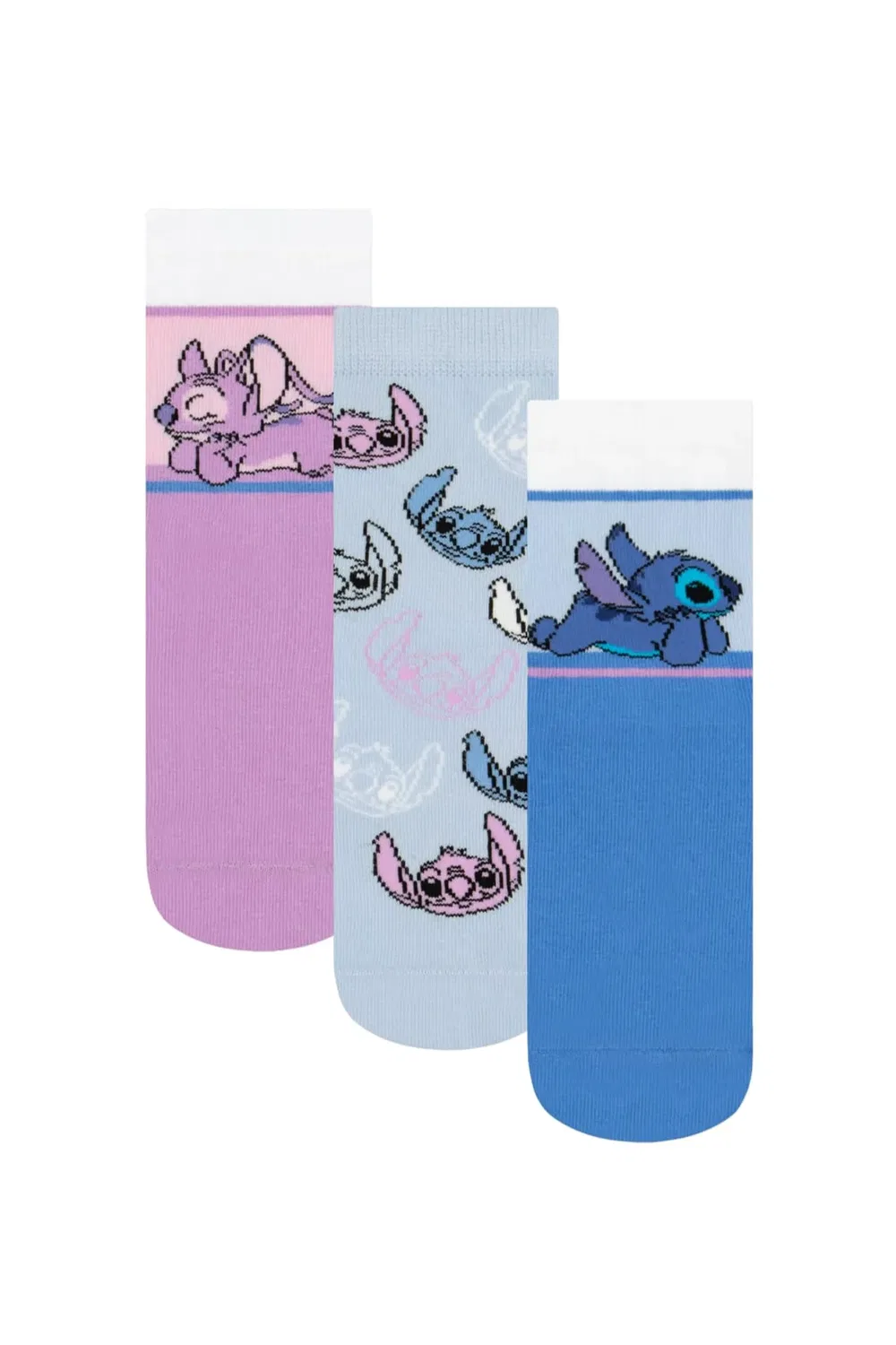 Детские носки с принтом Lilo and Stitch Angel & Stitch 3 Pack, Disney, Multi