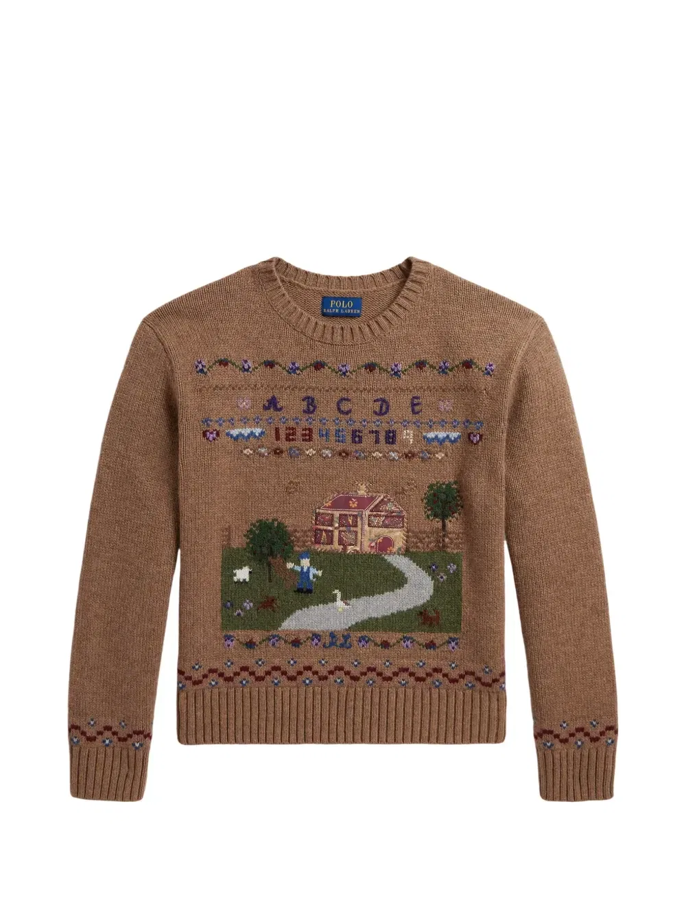 Свитер вязки интарсия POLO RALPH LAUREN KIDS, коричневый