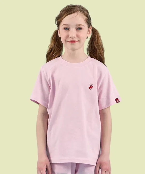 Футболка с вышивкой логотипа, Beverly Hills Polo Club Kids, розовый