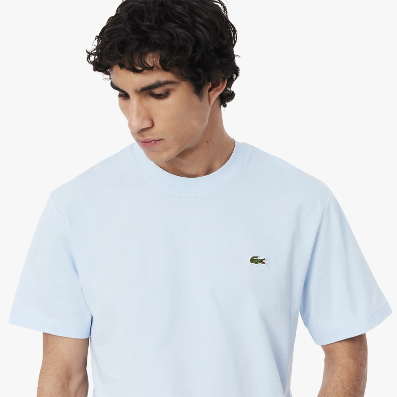 Футболка Lacoste Logo-Patch Cotton, светло-голубой — фото 4