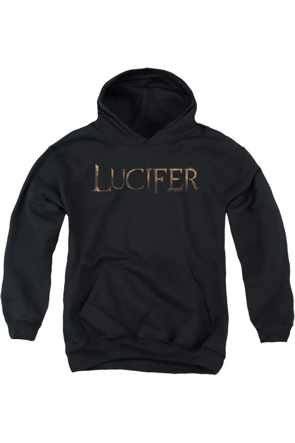 Детское худи с капюшоном Lucifer Logo Gildan, черный