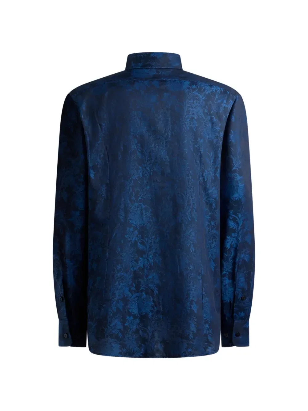 Рубашка из жаккардового хлопка Floral Etro, синий — фото 2