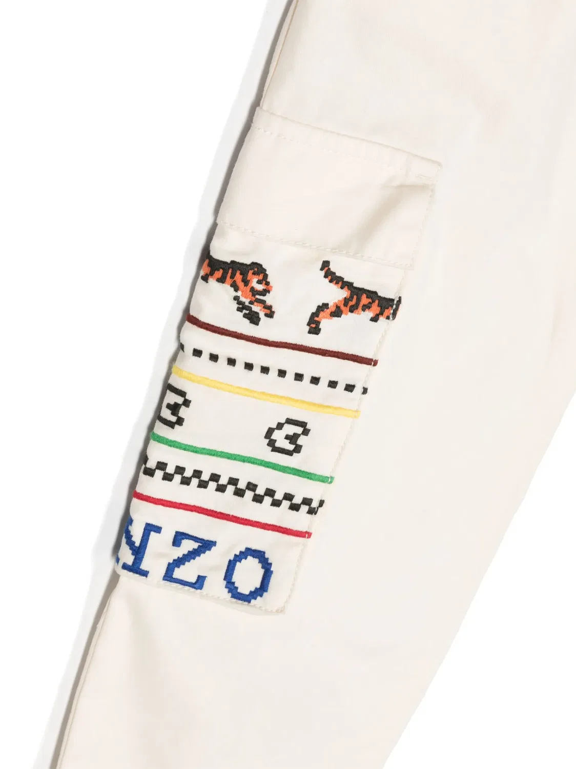 Kenzo Детские хлопковые брюки нейтральные — фото 2