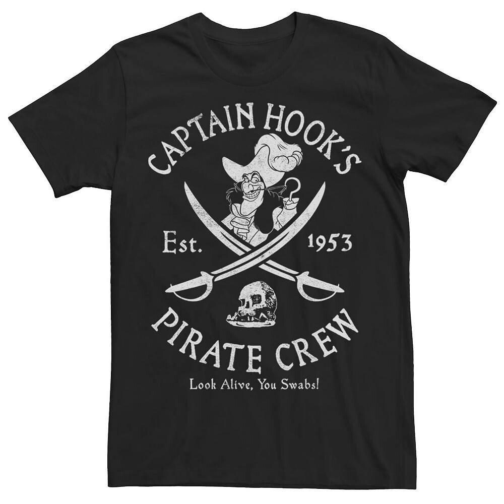 

Мужская футболка с рисунком Pirate Crew Disney's Peter Pan Captain Hook, черный