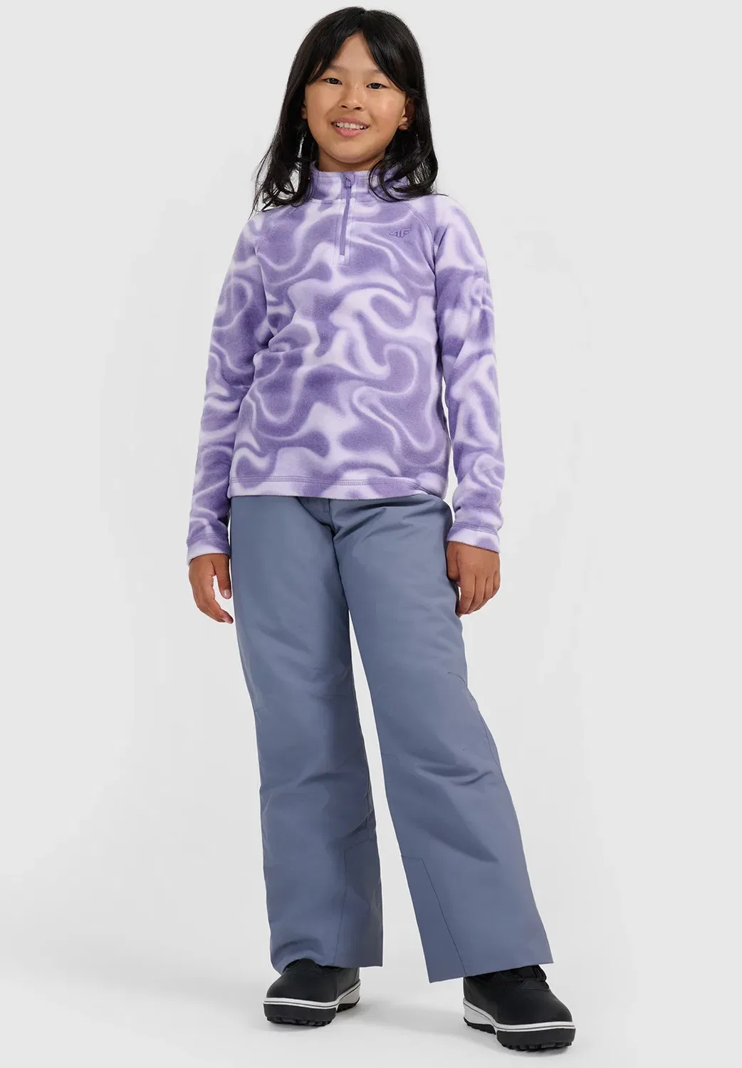 Bluza termiczna Polarowa (góra) dziewczęca - флисовый джемпер 4F, Purple