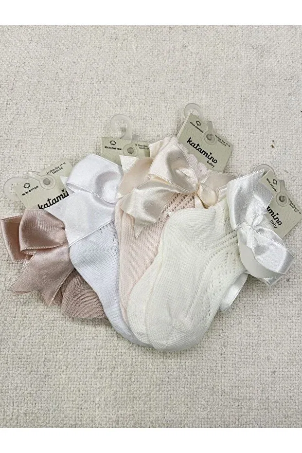 Детские носки хлопковые Pixel mesh baby socket socks Katamino, Nude Color — фото 3