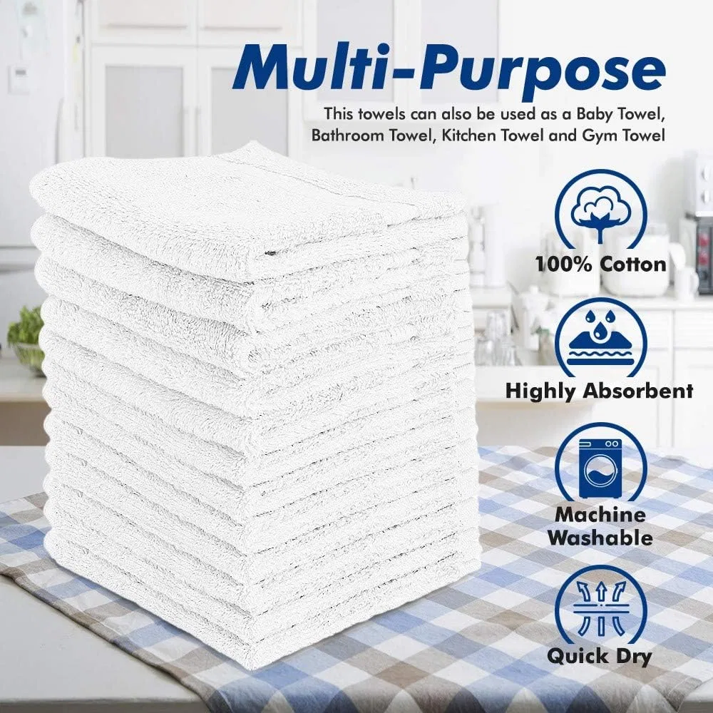 Мочалки для лица из хлопка, 48 шт, SHOPBEDDING, 30,5x30,5 см, Белый — фото 2
