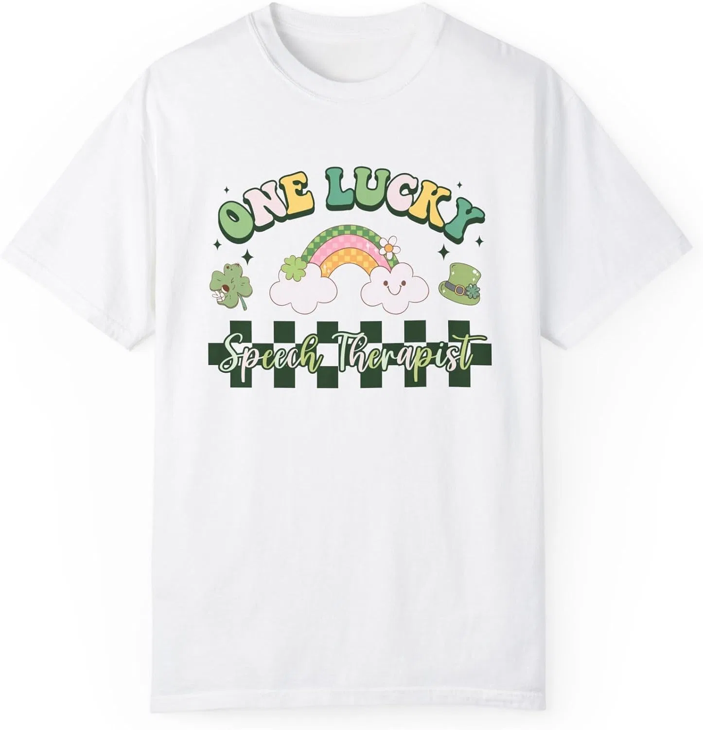 Женская футболка с принтом One Lucky Speech Therapist Comfort Colors, White