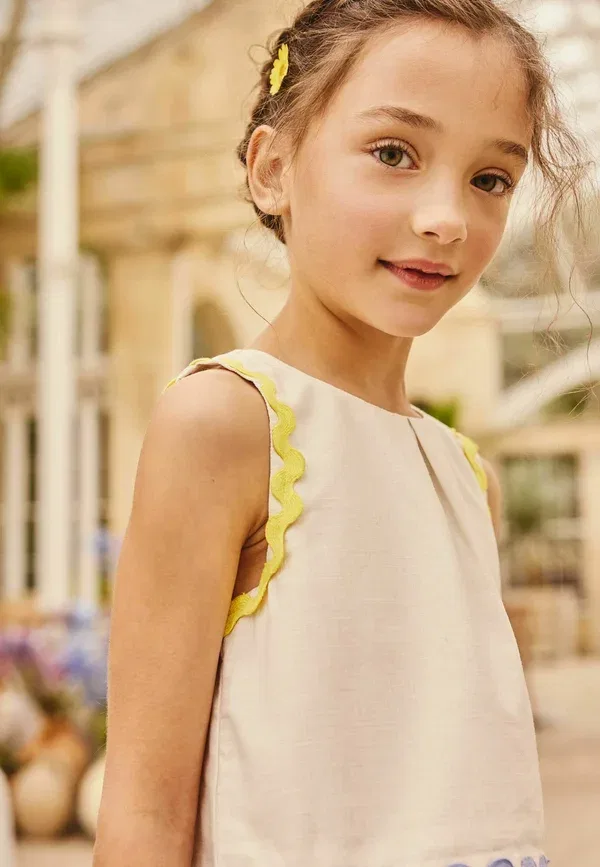 Комплект из топа и юбки с принтом Regular fit - top and skirt set - a-line skirt Next, cream blue holiday scene, голубой — фото 3