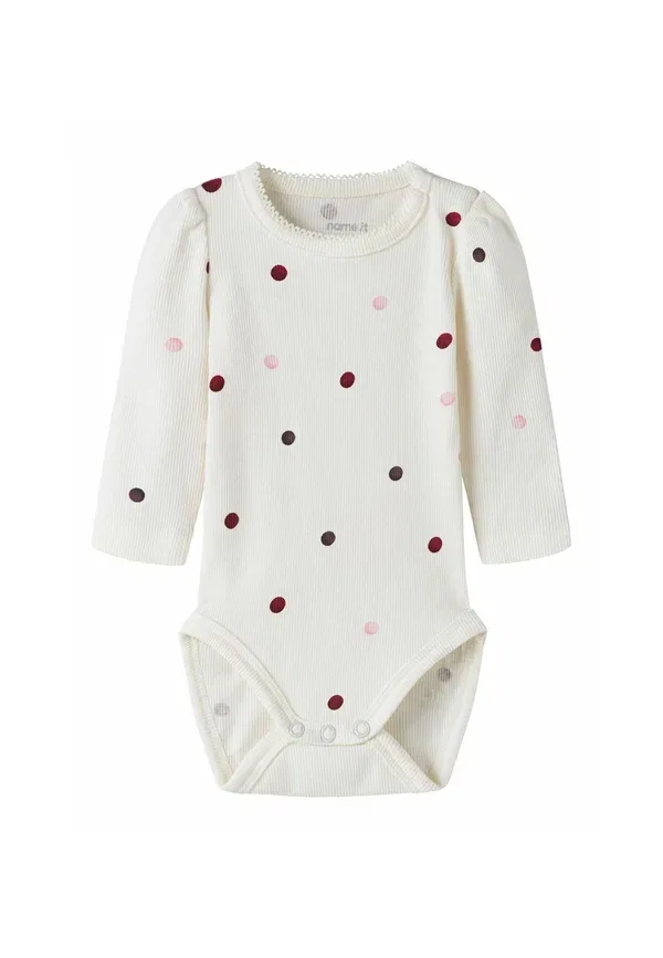 Боди с длинным рукавом в горошек Nbfnutti ls body noos Name It, Antique White, белый