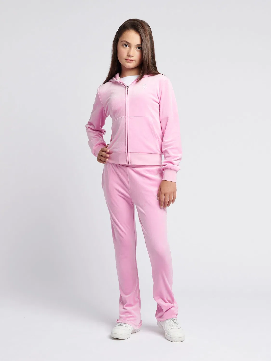 Толстовка на молнии с диамантами Juicy Couture, розовый/ржавый — фото 3
