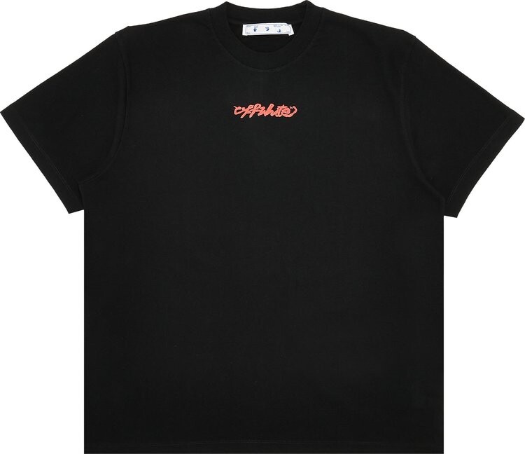 Футболка мужская Off-White Arrow On Canvas с логотипом и принтом, черный — фото 2