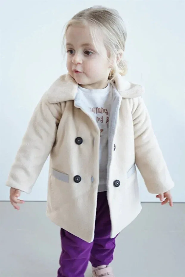 Детское пальто для девочек хлопковое X silk atlas Bshood, Beige