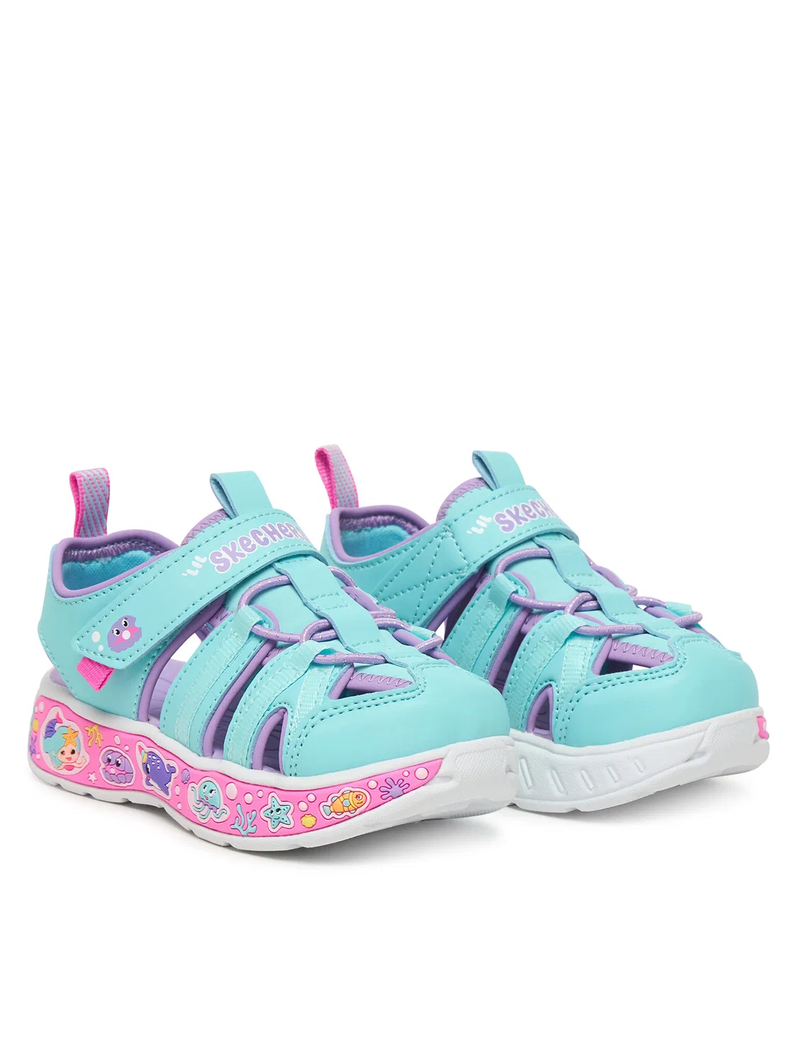 Сандалии для девочки Play Scene Splash Cute Crew Skechers, синий — фото 2