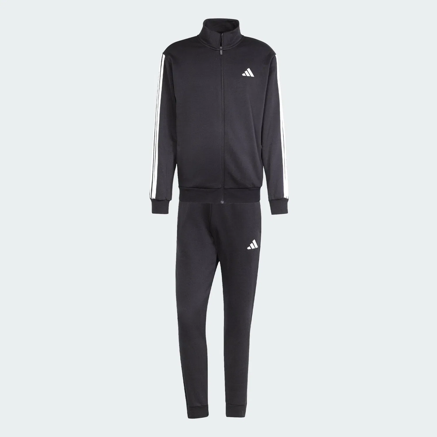 Мужской спортивный костюм из флиса 3-Streifen Fleece Trainingsanzug Adidas, Schwarz — фото 2