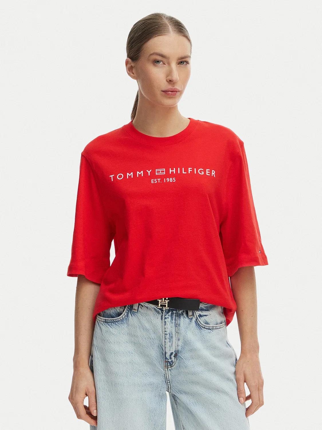 Женская футболка свободного кроя Tommy Hilfiger, оранжевый