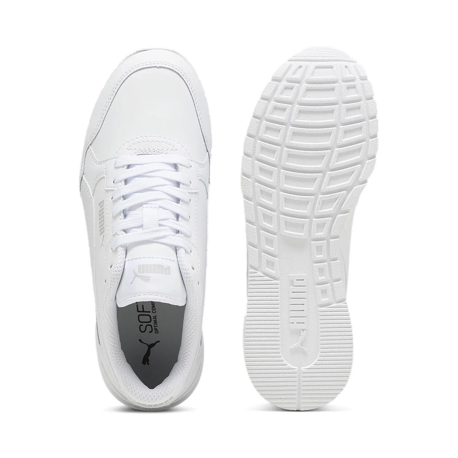 Детские кроссовки с кожаным верхом ST Runner Puma, Weiss — фото 3