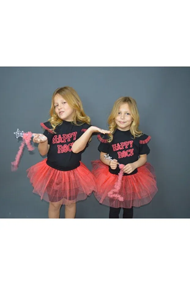 Детские леггинсы для девочек с рюшами Happy Rock Long Tutu Geef Kıds, Black