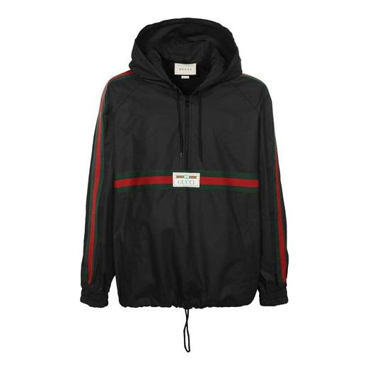 

Куртка label coated cotton trench coat for men black Gucci, черный