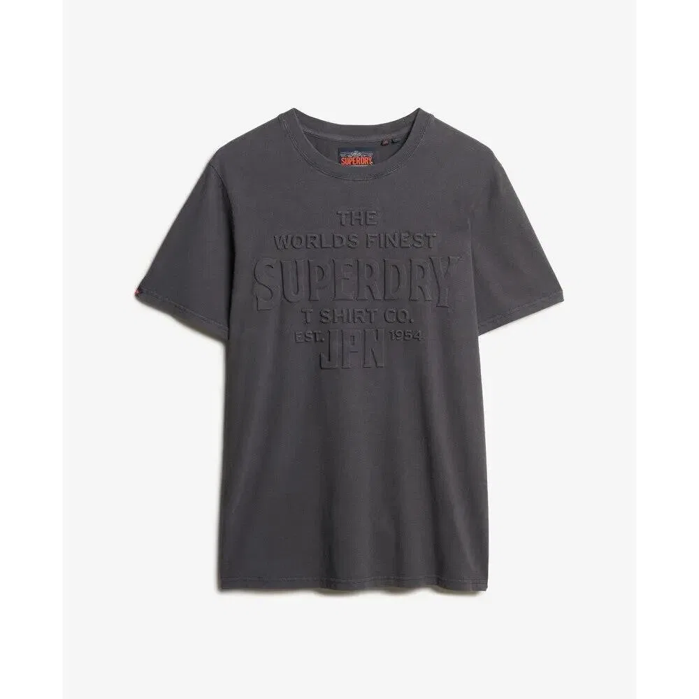 Мужская футболка с рельефным принтом Workwear Superdry, Schwarz