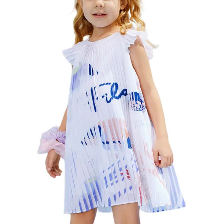 Детское платье для девочек с принтом FILA KIDS, White All Over Print — фото 4