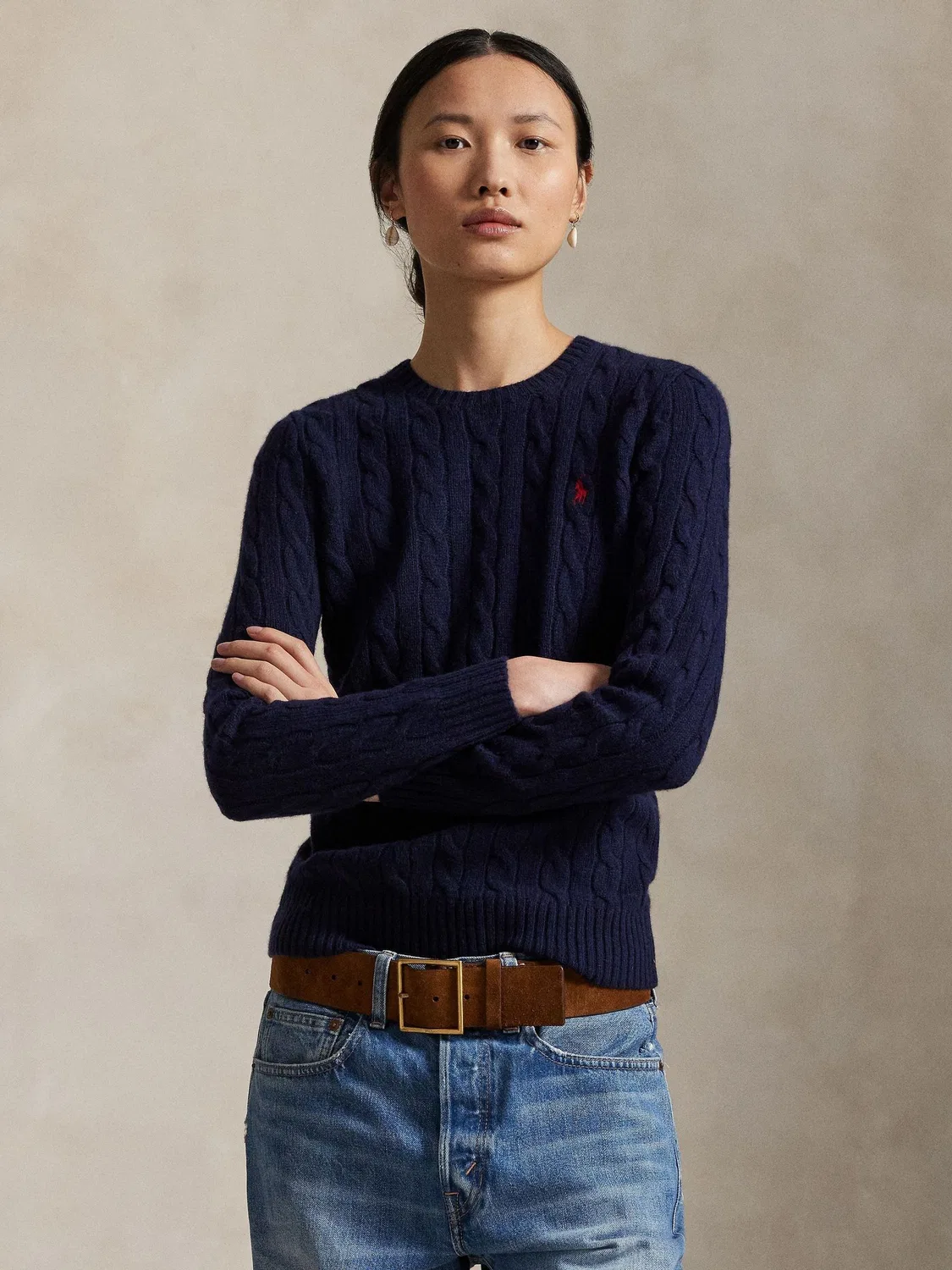 Джемпер с косами Polo Ralph Lauren, Navy