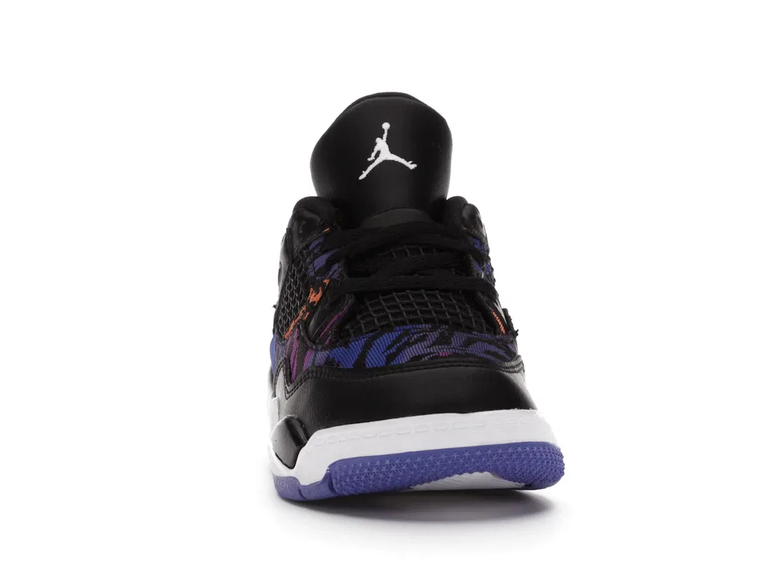 Детские кроссовки с длинным шнурком Jordan 4 Retro Jordan, Black/White-Rush Violet — фото 2