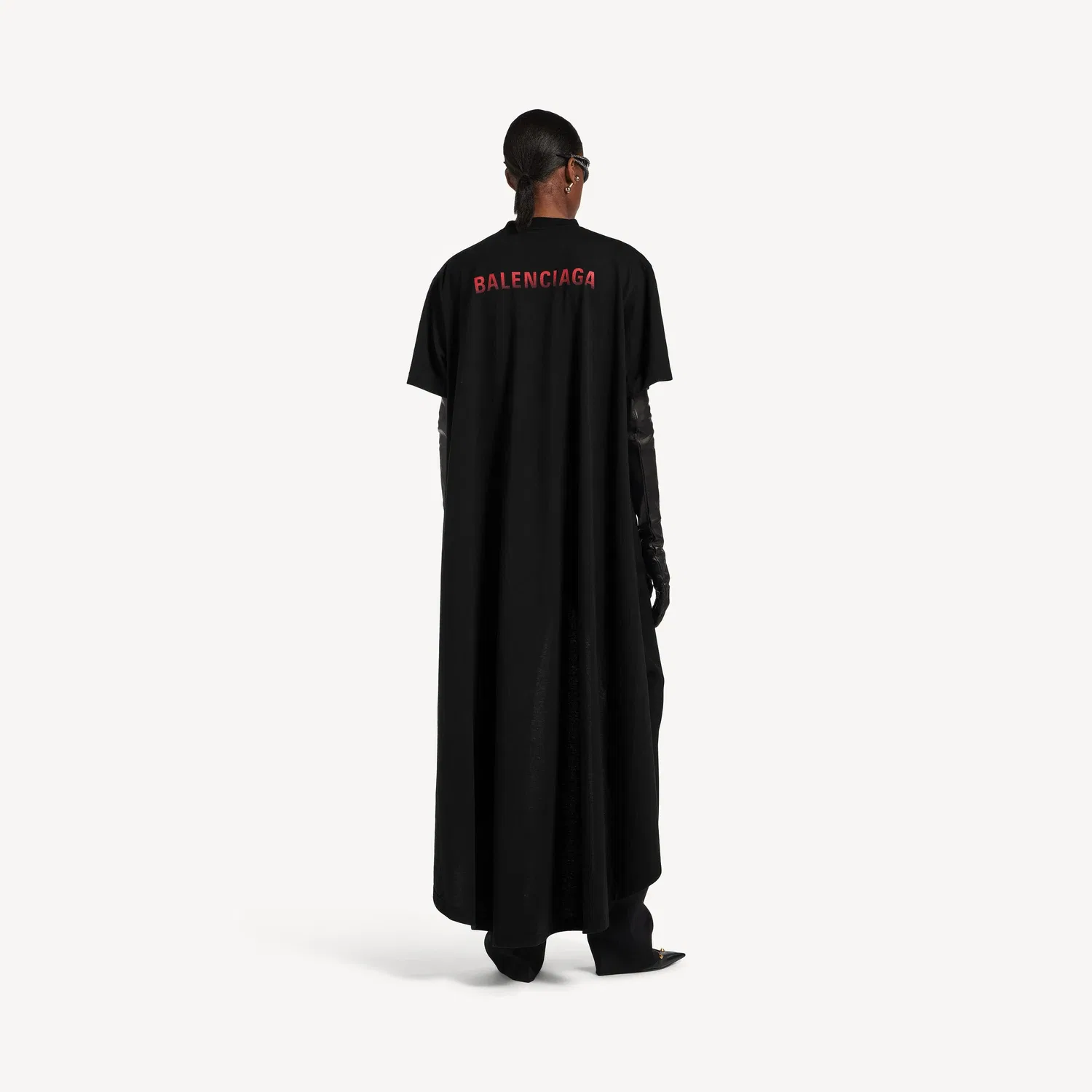 Женская футболка Balenciaga Back Gradient Train черного цвета, черный — фото 4