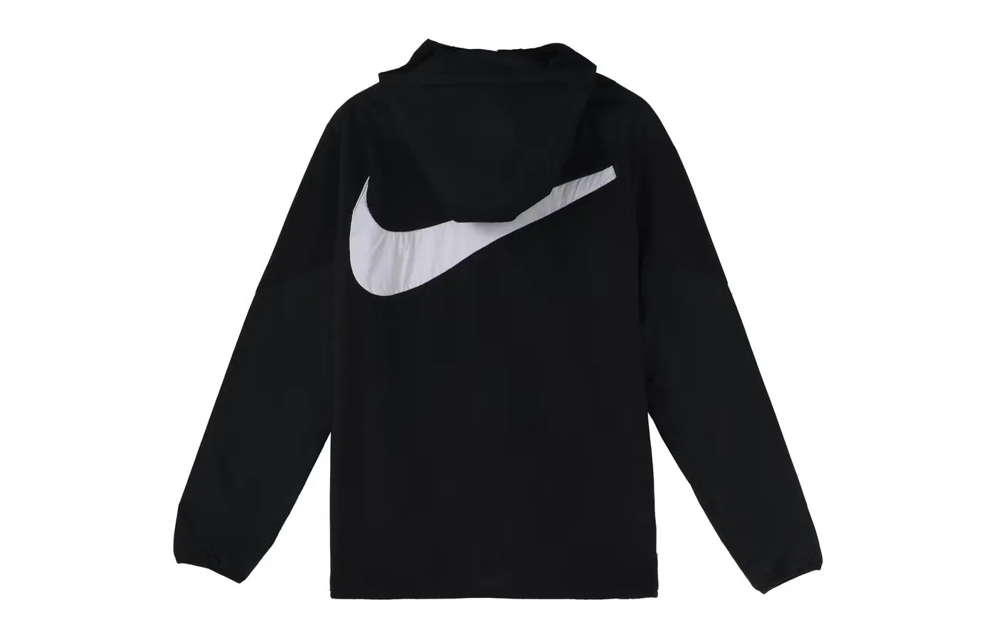 Худи с длинным рукавом на молнии с крупным логотипом Nike, черный — фото 2