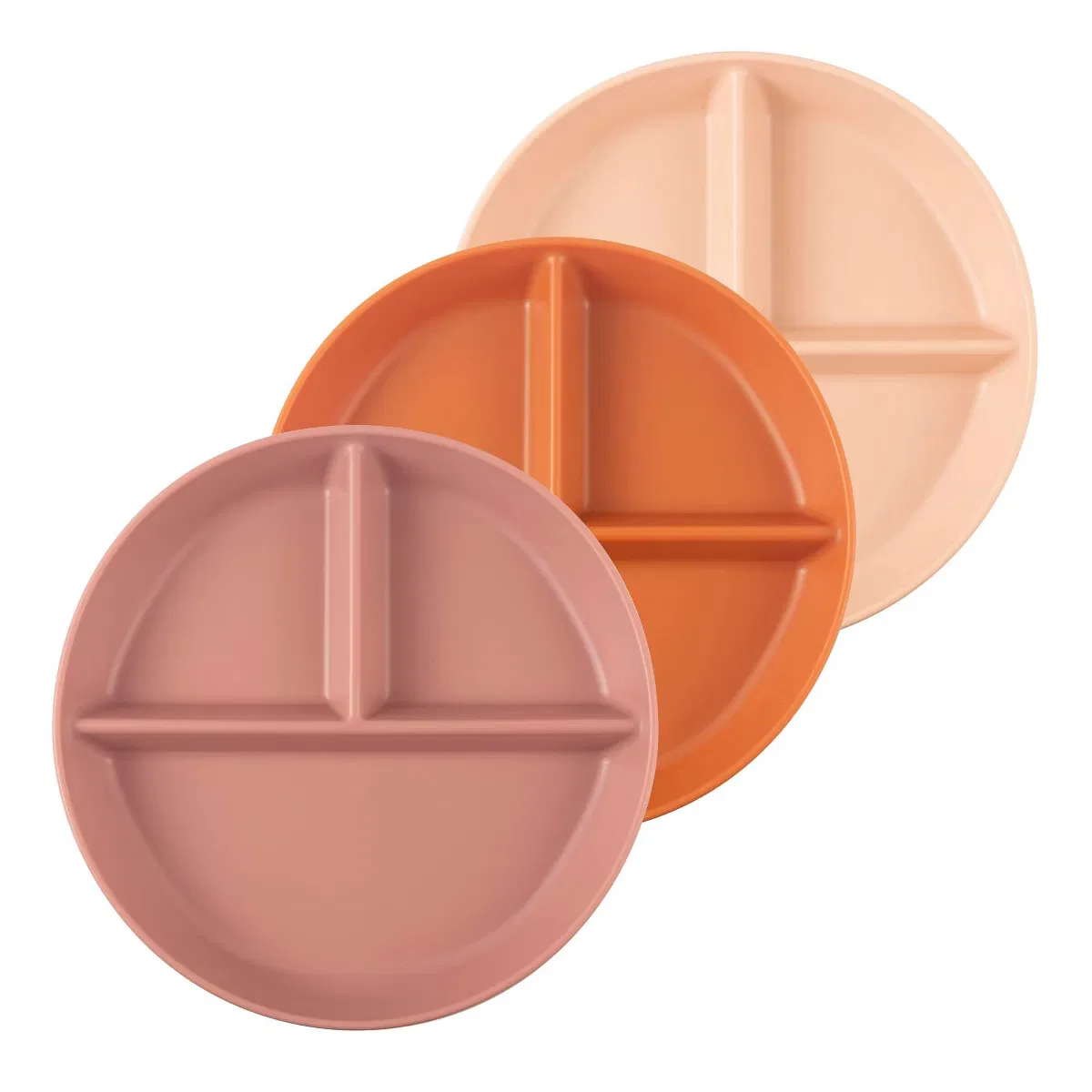 Набор детских тарелок с разделителями 19 см, 3 шт, из полипропилена Tiny Twinkle, Sand, Cinnamon, Taupe