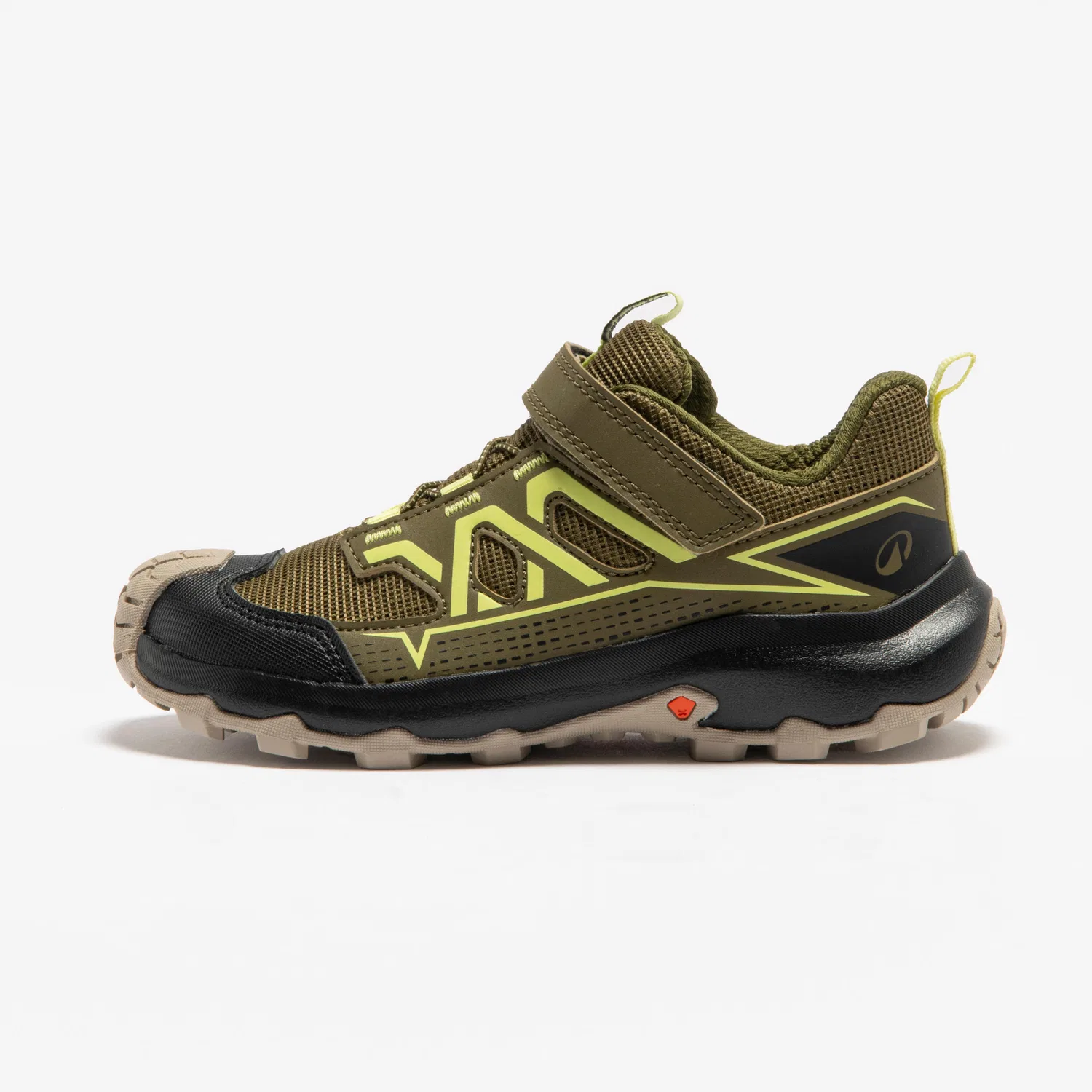 Детские походные ботинки с низким верхом Crossrock Quechua, Mangrovenkhaki / Blasses Zitronengelb
