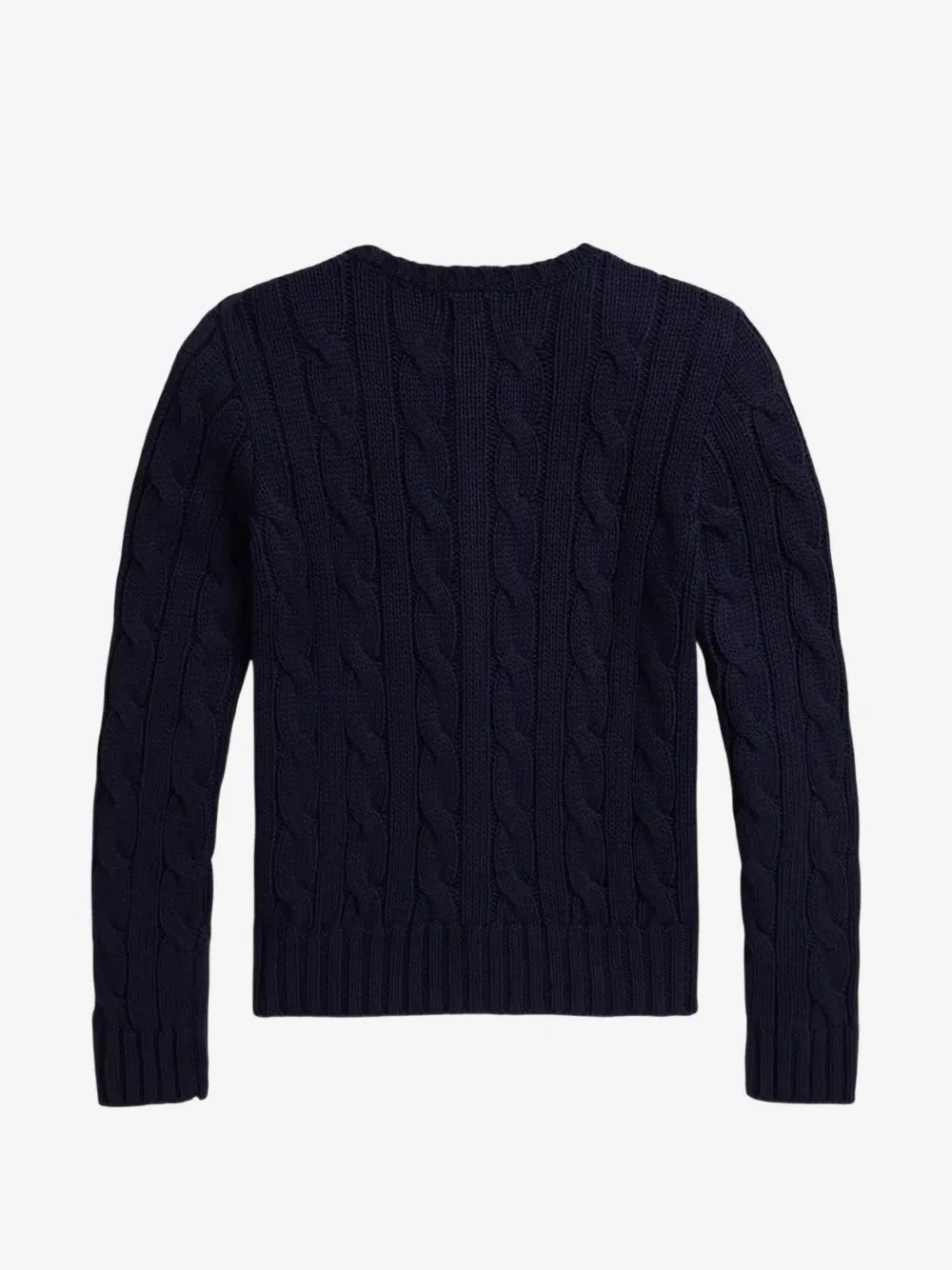 Вязаный хлопковый кардиган в косую вязку POLO RALPH LAUREN KIDS, синий — фото 2