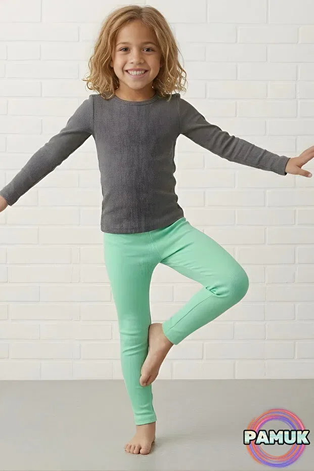 Детские леггинсы для девочек хлопковые Mint kids' leggings United Fabrics, Mint — фото 4