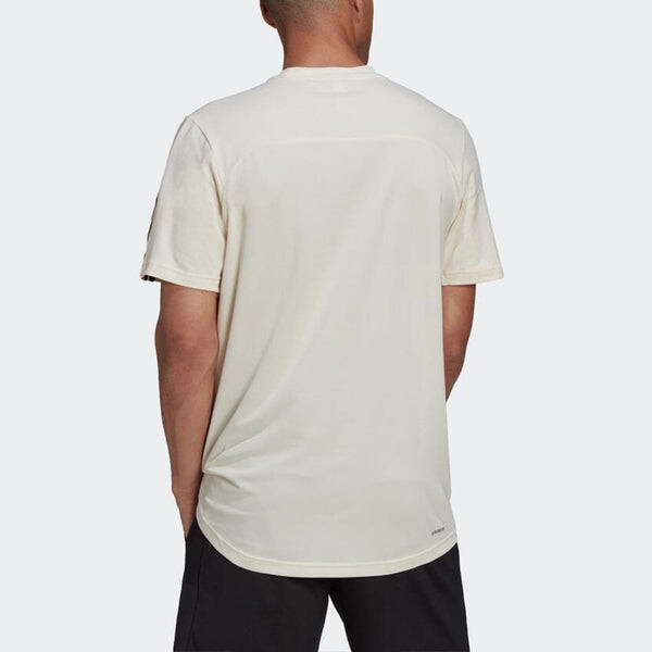 Футболка adidas Logo Printing Solid Color Stripe Casual Short Sleeve White, мультиколор — фото 3