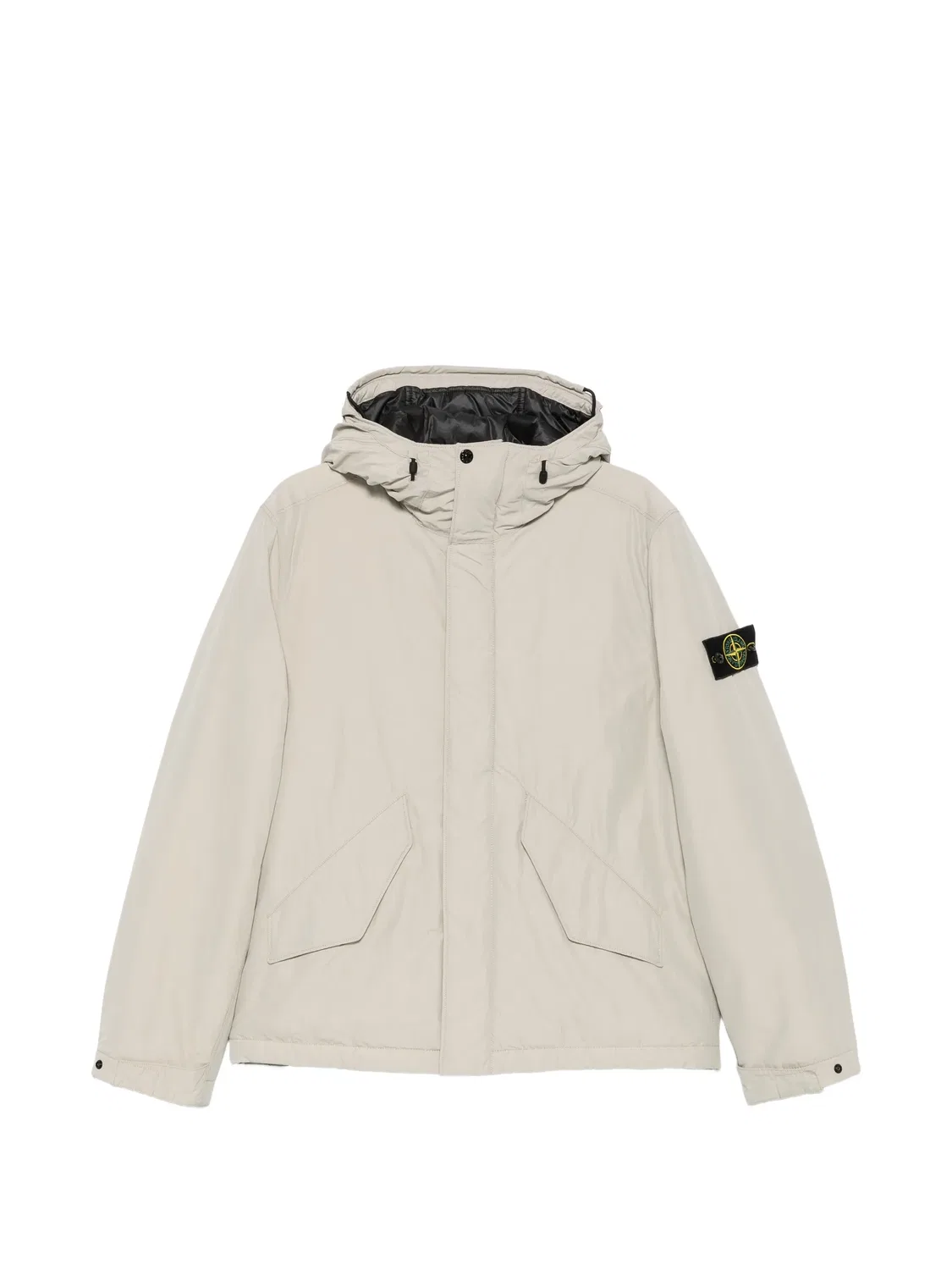 Куртка с капюшоном серая с патчем Stone Island, серый