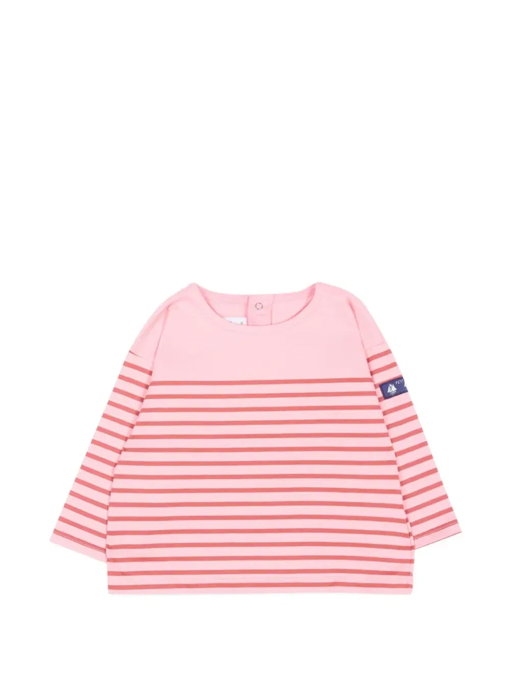 Клетчатый комбинезон с застежками на пуговицы Petit Bateau, розовый — фото 3