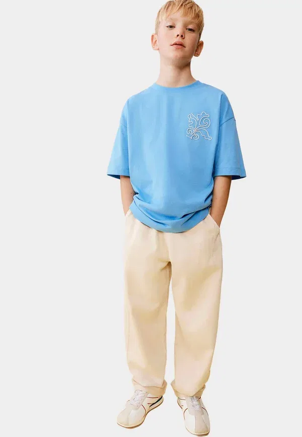 Брюки хлопковые Trousers Marks & Spencer, stone, цвет stone