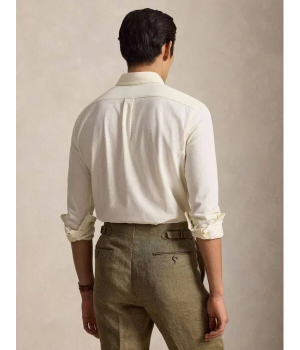 Мужская рубашка-оксфорд хлопковая Polo Ralph Lauren, Écru — фото 3