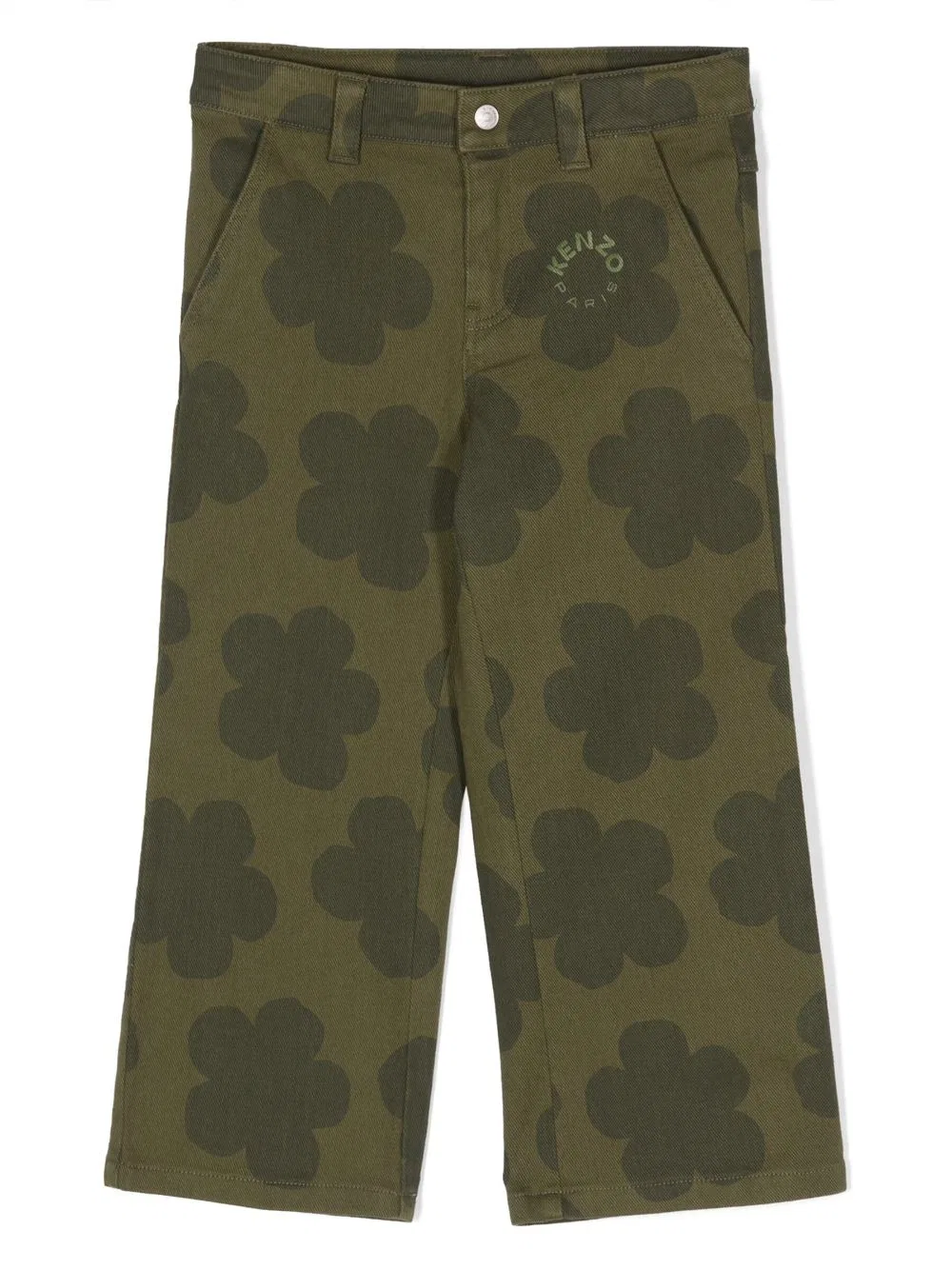 Брюки с цветочным принтом Floral-Print Wide-Leg Trousers Kenzo, Brown