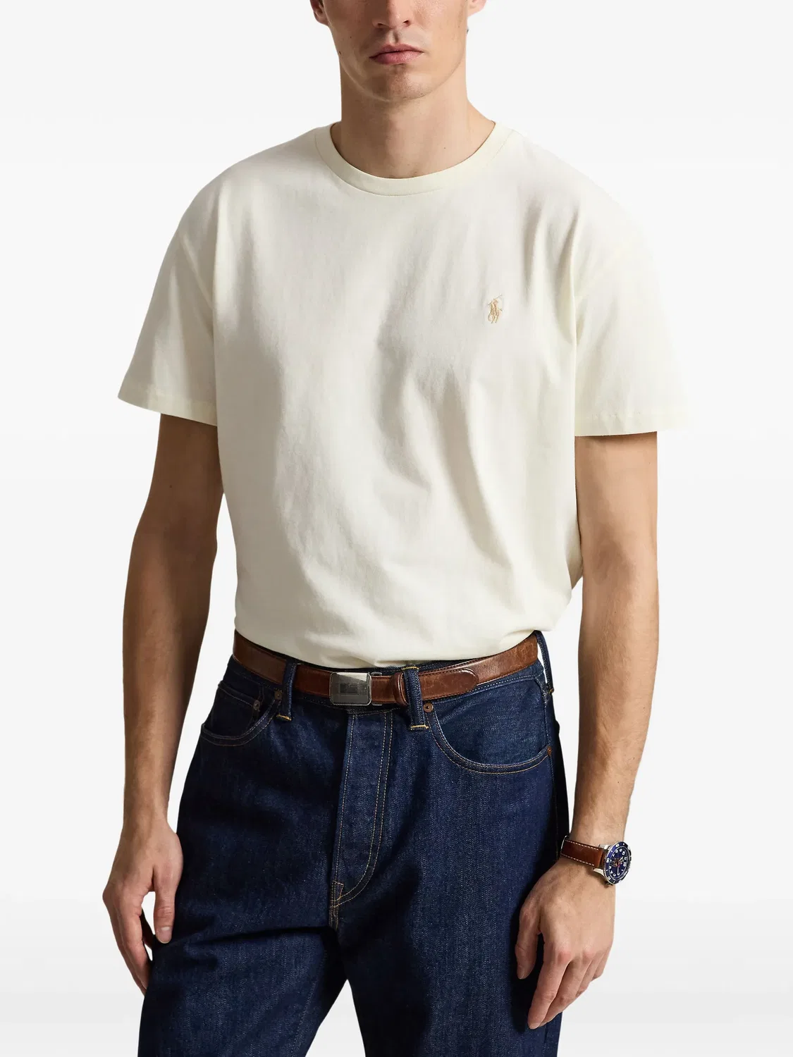 Футболка из джерси с вышитым логотипом Polo Ralph Lauren, нейтральные — фото 2
