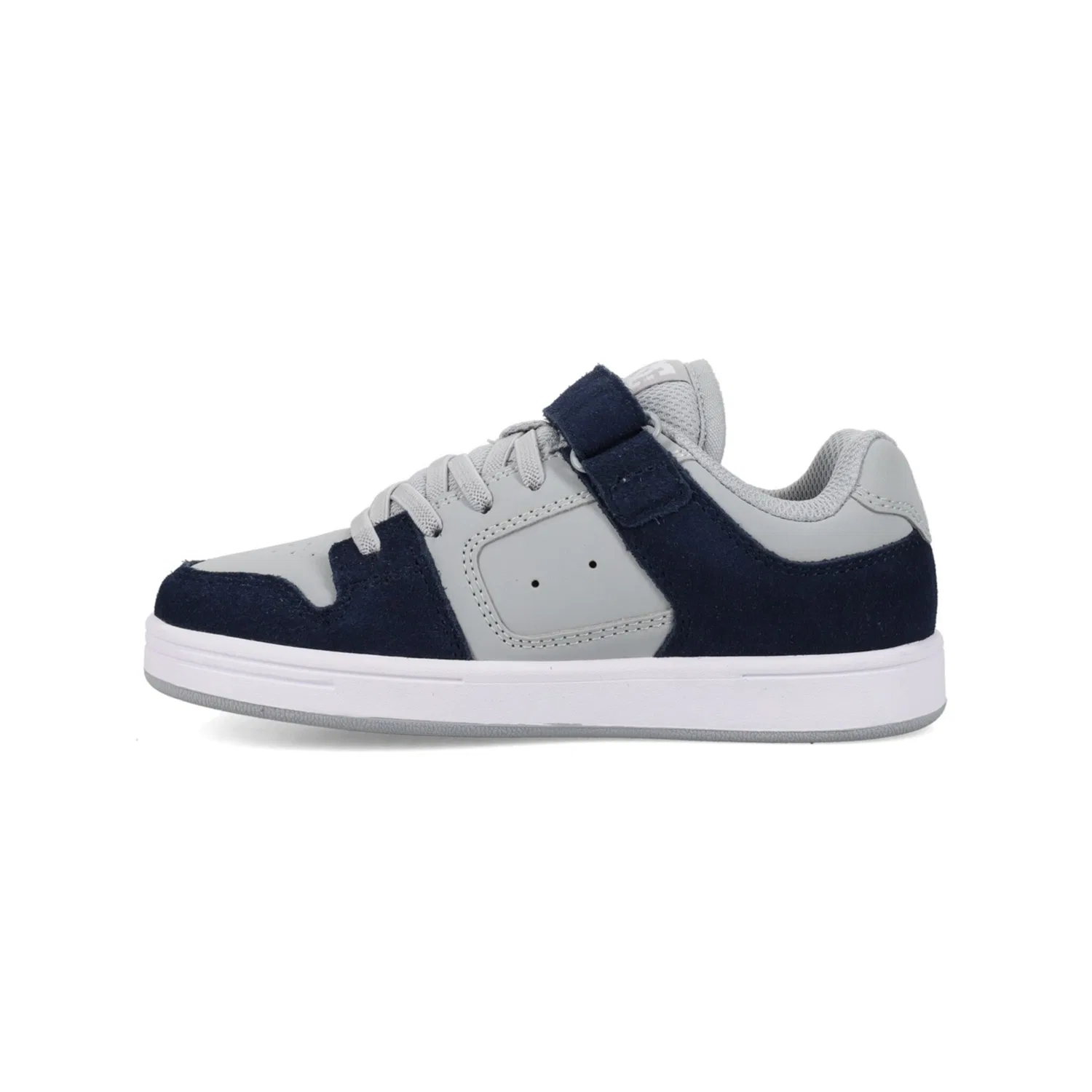 Детские кожаные кроссовки с логотипом DC Shoes, Navy/Grey/White — фото 3